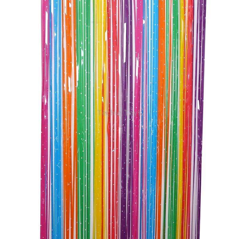 1x2.5M Splicing Color Rain Curtain Birthday Party Surprise Arrangement Props(Star)