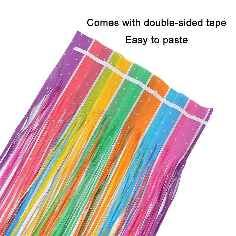 1x2.5M Splicing Color Rain Curtain Birthday Party Surprise Arrangement Props(Star)