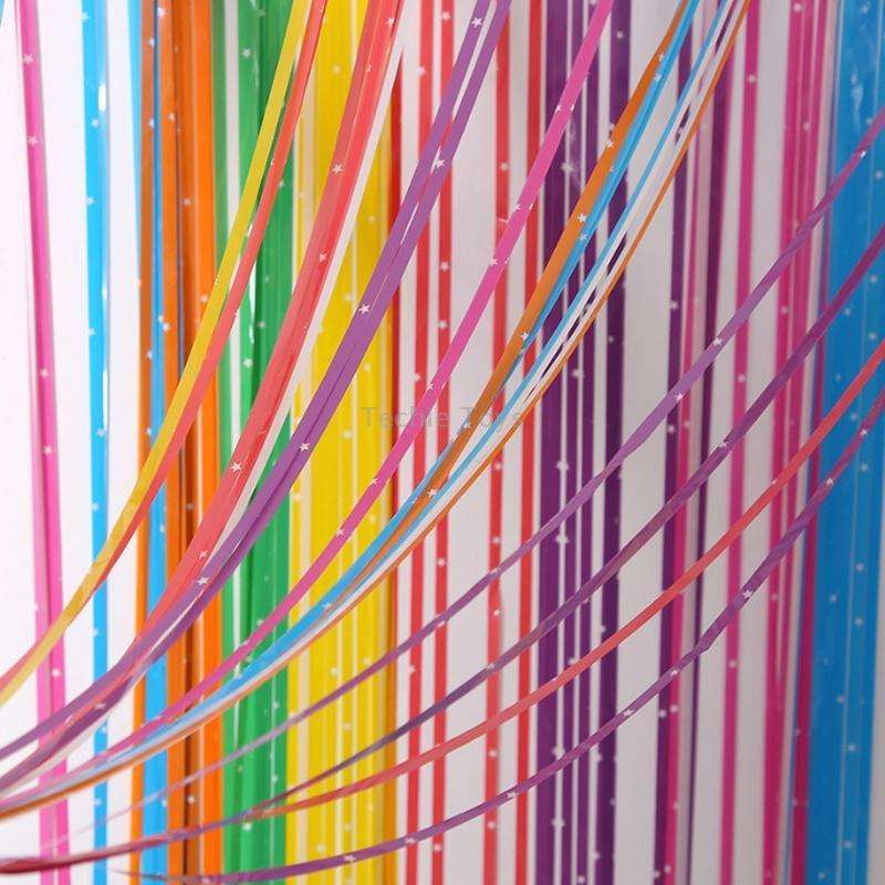 1x2.5M Splicing Color Rain Curtain Birthday Party Surprise Arrangement Props(Star)
