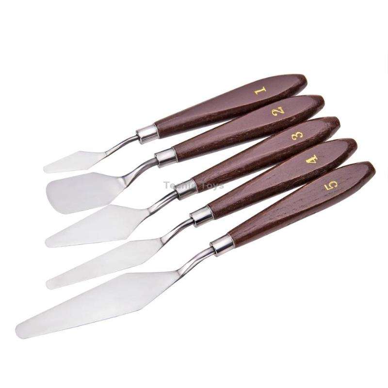 1 Sets/5PCS Wooden Handle Acrylic Painting Gouache Paint Knife