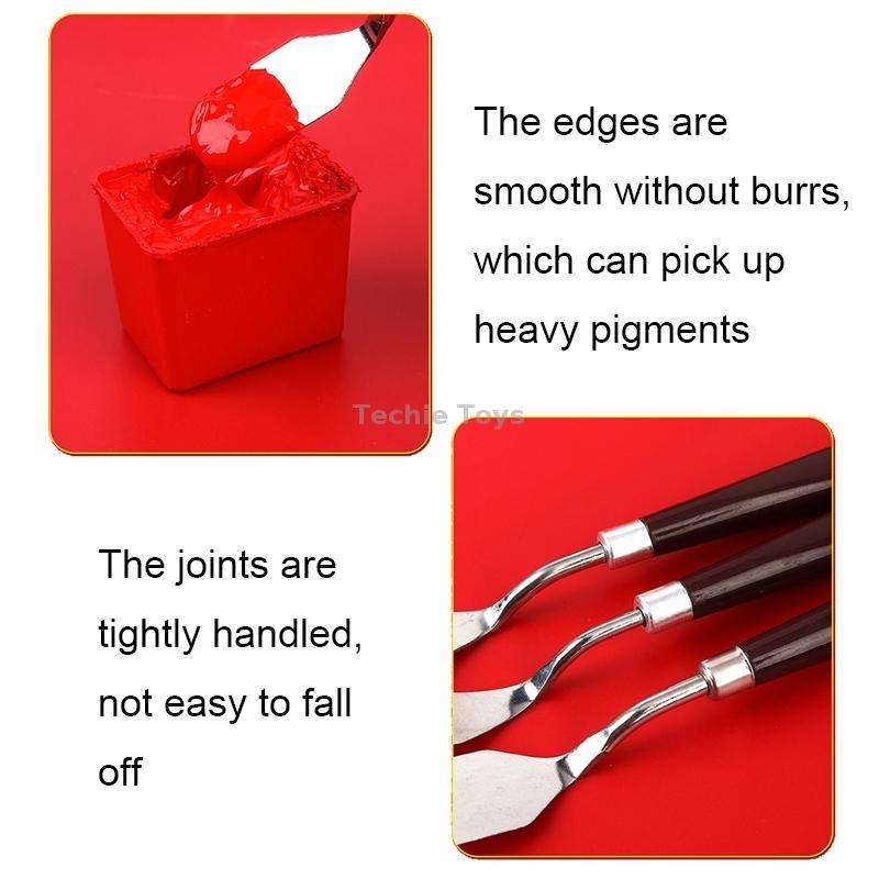 1 Sets/5PCS Wooden Handle Acrylic Painting Gouache Paint Knife