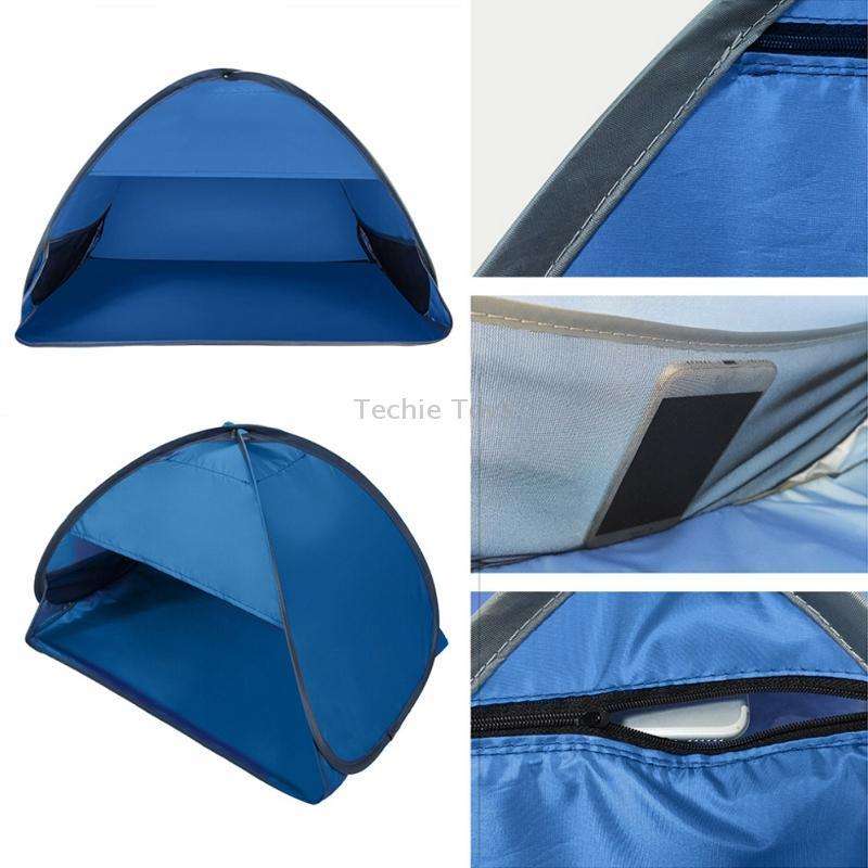 Indoor and Outdoor Automatic Quick Opening Sunshade Headrest Tent, Size: M 70x50x45cm(Watermelon)