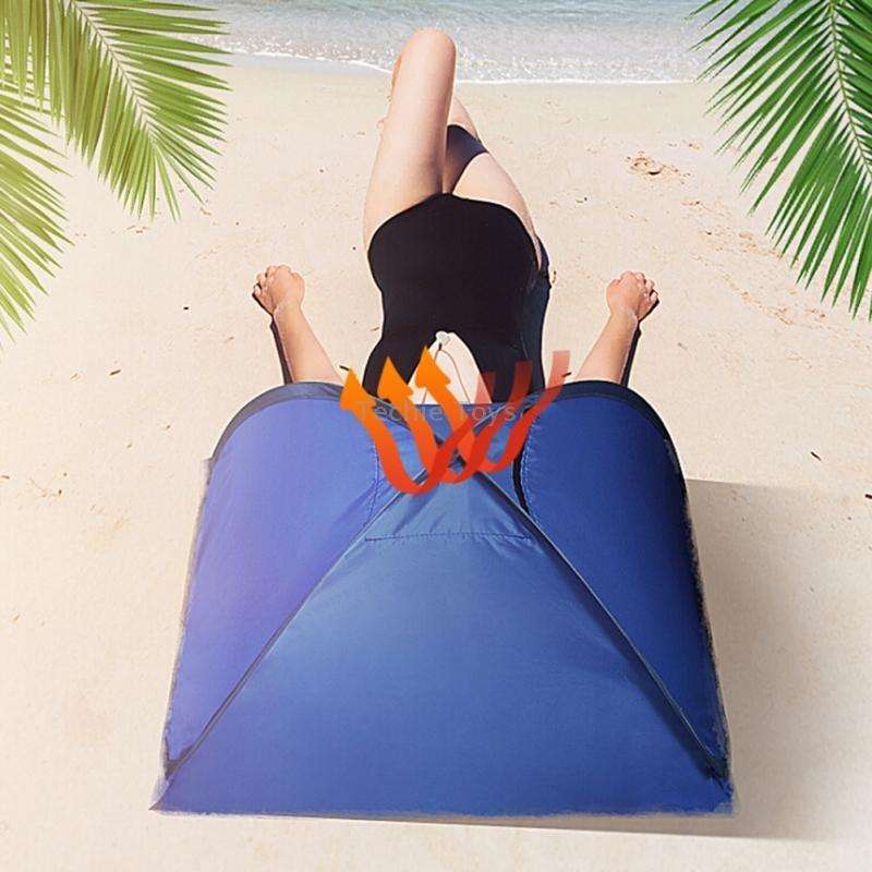Indoor and Outdoor Automatic Quick Opening Sunshade Headrest Tent, Size: M 70x50x45cm(Watermelon)