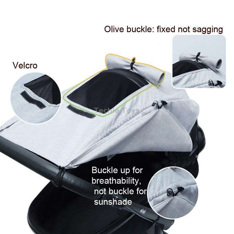 Universal Baby Stroller Accessories Sun Shade Cover With Visible Sunroof(Black)