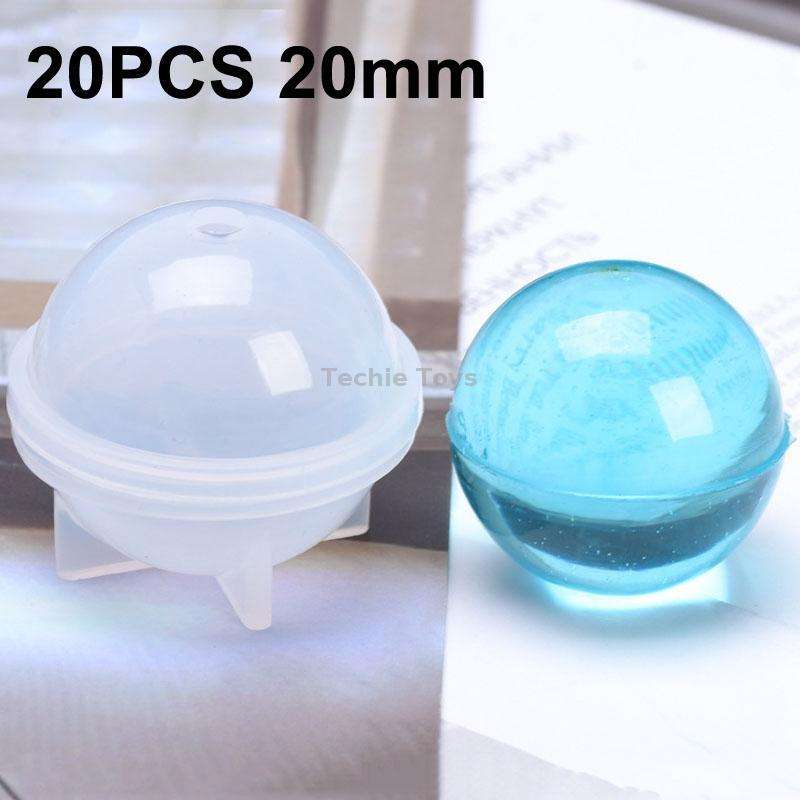 20 PCS 20mm Crystal Epoxy Ball Silicone Mould DIY Handmade Jewelry Sphere Making Mould
