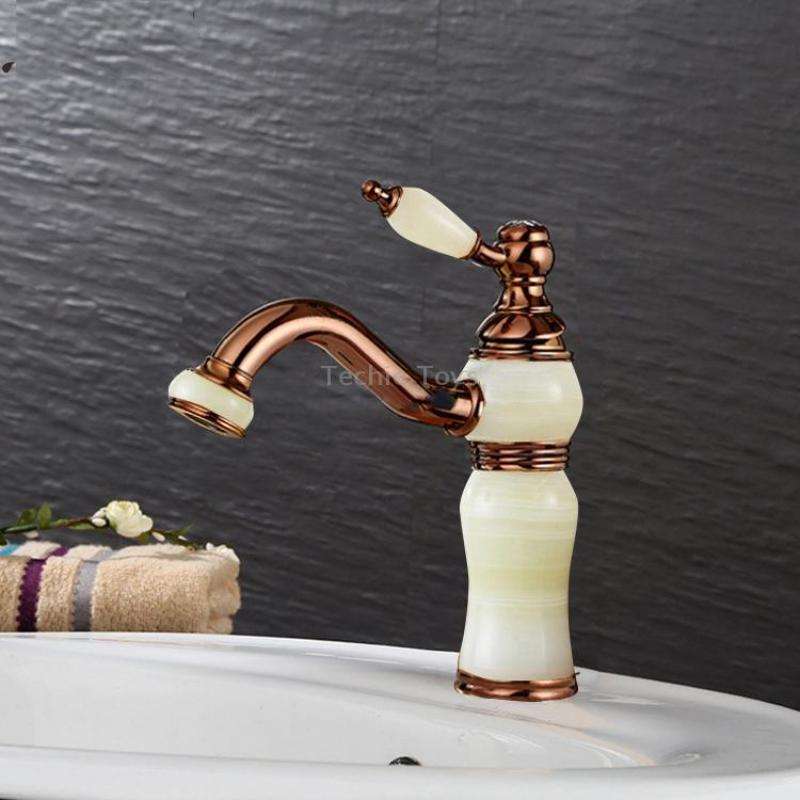 Gold-plated Copper 360-degree Rotating Basin Hot and Cold Water Faucet, Color: Sapphire Zirconium Ro