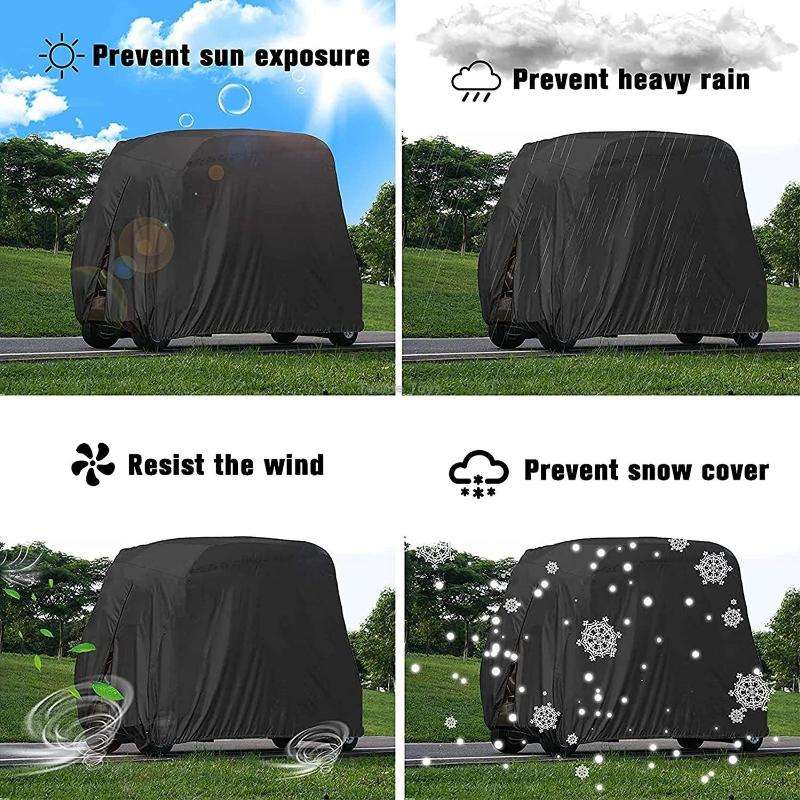 210D Oxford Cloth Golf Cart Cover Scooter Kart Dust Cover, Specification: 242 x 122 x 168 cm(Black)