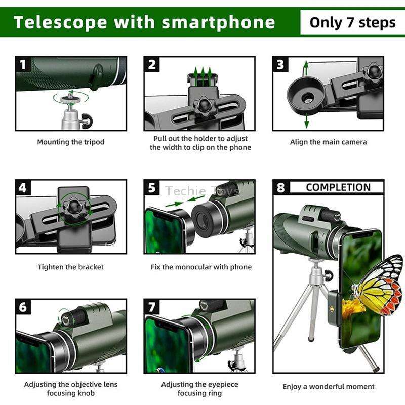 40X60 Outdoor Night Vision High Power HD Monocular (Standard+Universal Clip+Tripod)