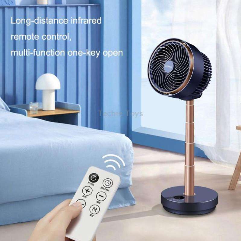 Shaking Head Air Circulation Fan Household Silent Bedroom Floor Fan, CN Plug(Dark Blue)