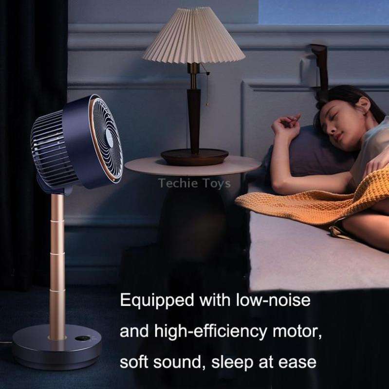 Shaking Head Air Circulation Fan Household Silent Bedroom Floor Fan, CN Plug(Dark Blue)