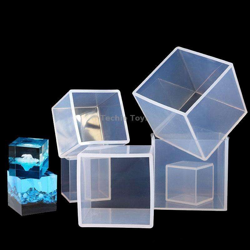 4 PCS 50mm Crystal Drop Glue Square Silica Gel Mold DIY Handmade Jewelry Decoration Model