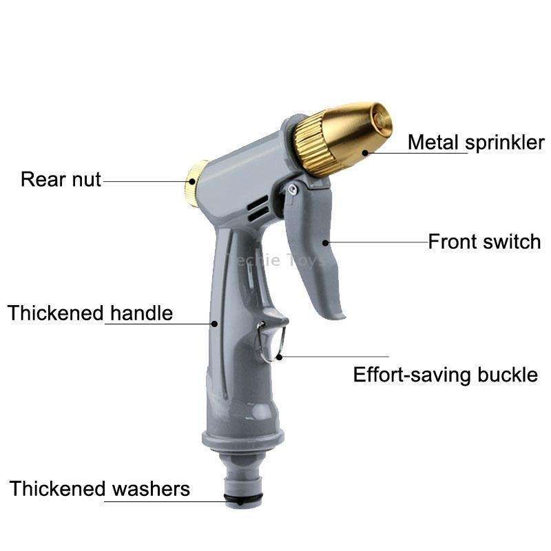 High Pressure Household Car Washer Telescopic Cleaning Spray, Style: H1 Short+3 Connectors+15m Tube