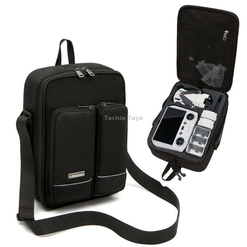 BKANO Storage Bag Shoulder Bag Messenger Bag Suitcase for DJI Mini 3 Pro(Black)