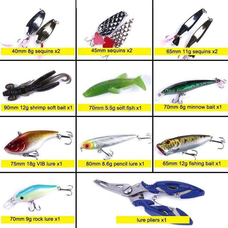 110 PCS / Box HENGJIA Sea Bass Fake Soft Bait Fishing Gear Accessories Freshwater Bait