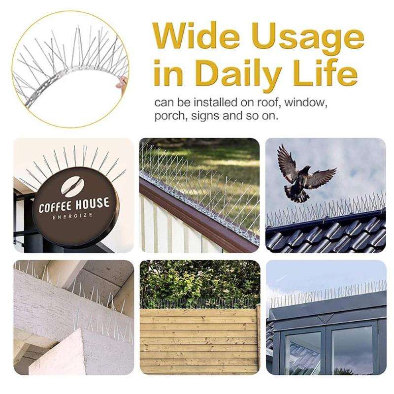 10 Sets 25cm Long Stainless Steel Bird Repellent Thorn Anti-cat Thorn Bird Device