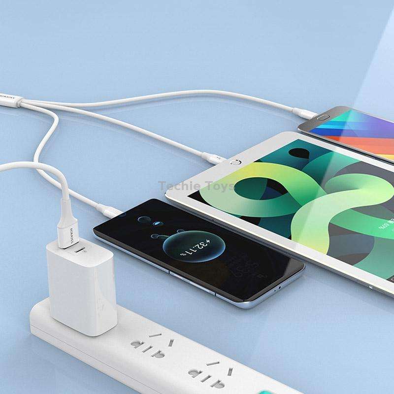 ROMOSS CB251V 3.5A USB To 8 Pin+Type-C+Micro USB 3 In 1 Charging Cable, Length: 0.6m