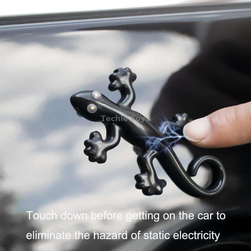 Anti-static Gecko 3D Stereo Car Sticker Decorative Stickers(Black)