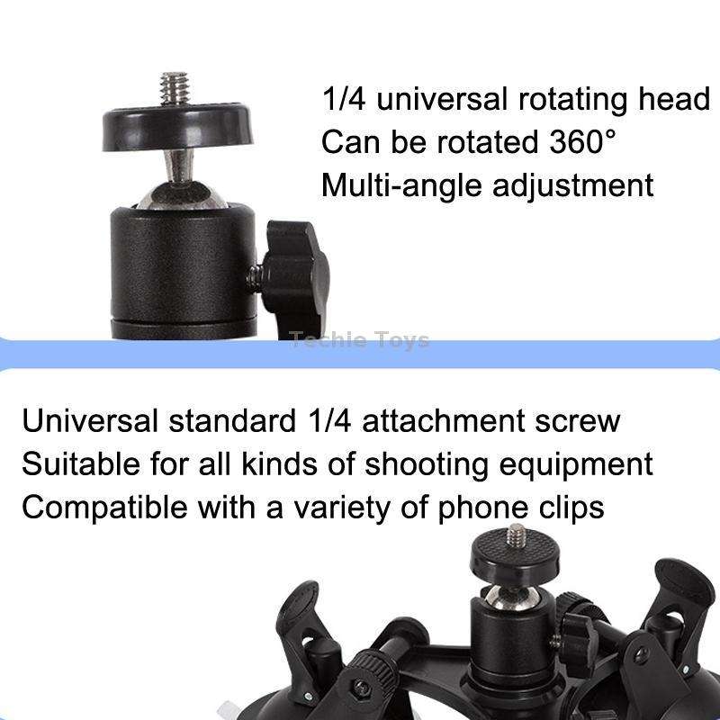 Car General Purpose Vehicle Bracket Suction Cup Fixed Glass Video Shooting Base, Shape: Suction Cup+