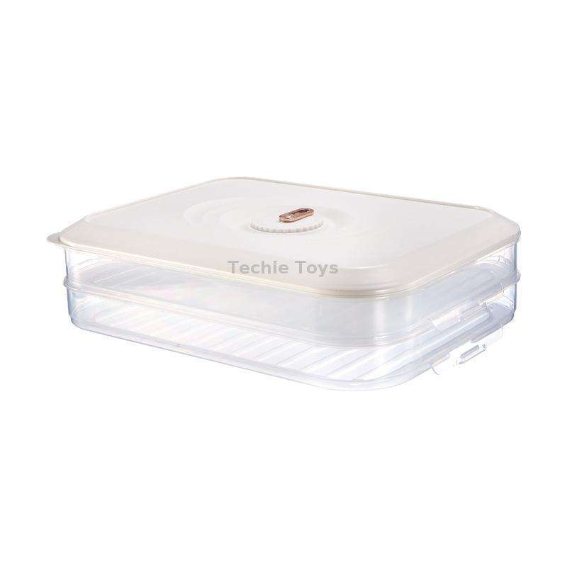 Household Refrigerator Freezer Large Capacity Dumpling Box, Capacity: Two Layers (White)