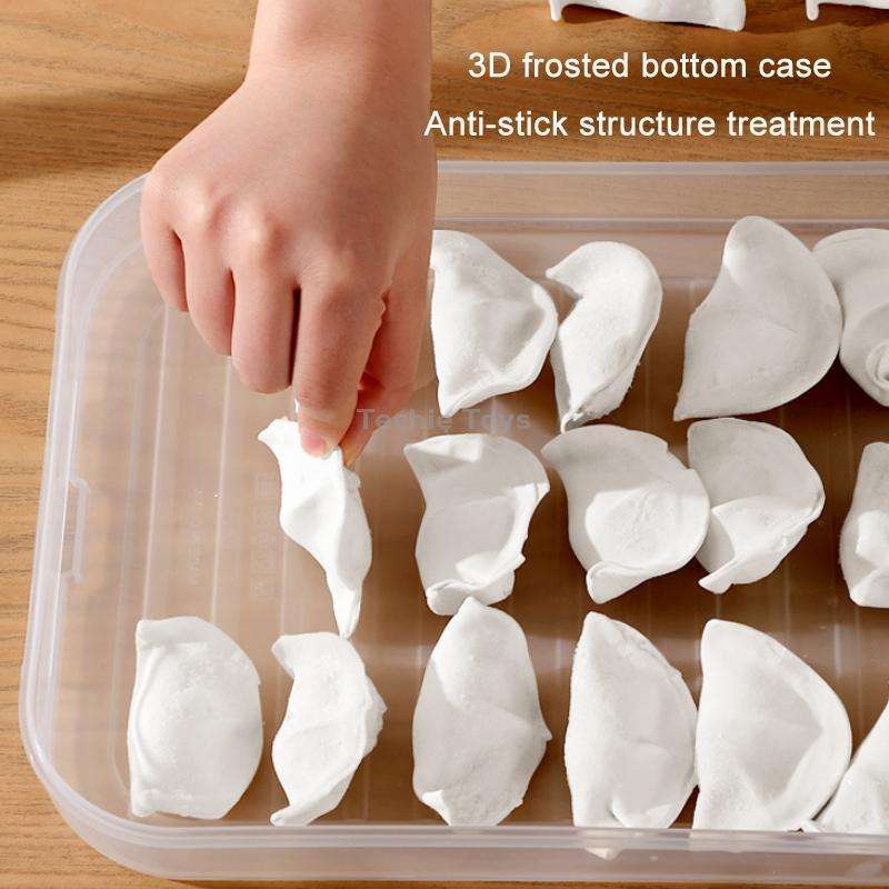 Household Refrigerator Freezer Large Capacity Dumpling Box, Capacity: Two Layers (White)