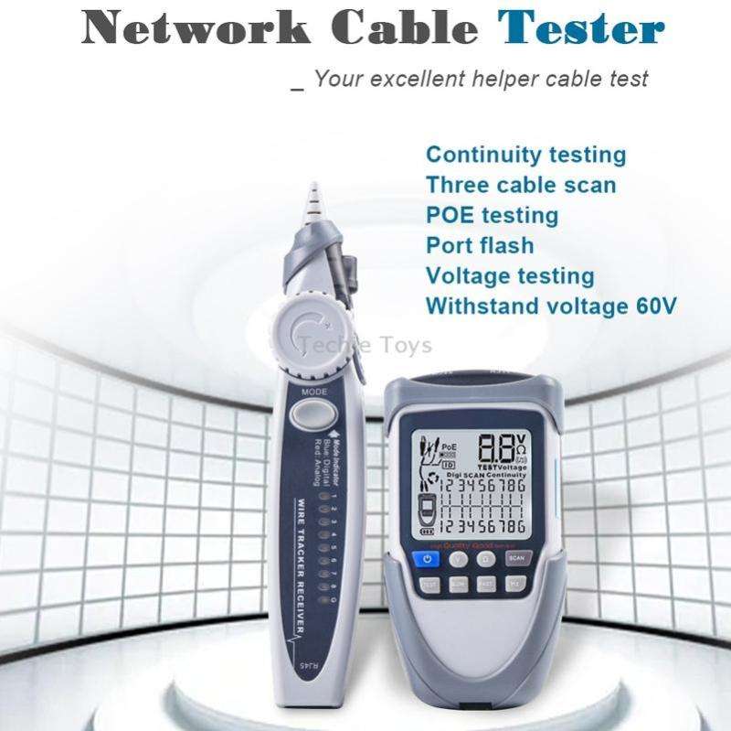 ET612 Network Cable Tester Wire Tracker Battery Voltage POE Test Multi-function Cable Tester