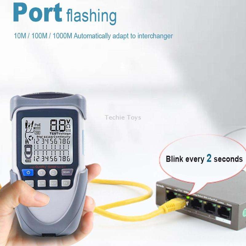 ET612 Network Cable Tester Wire Tracker Battery Voltage POE Test Multi-function Cable Tester