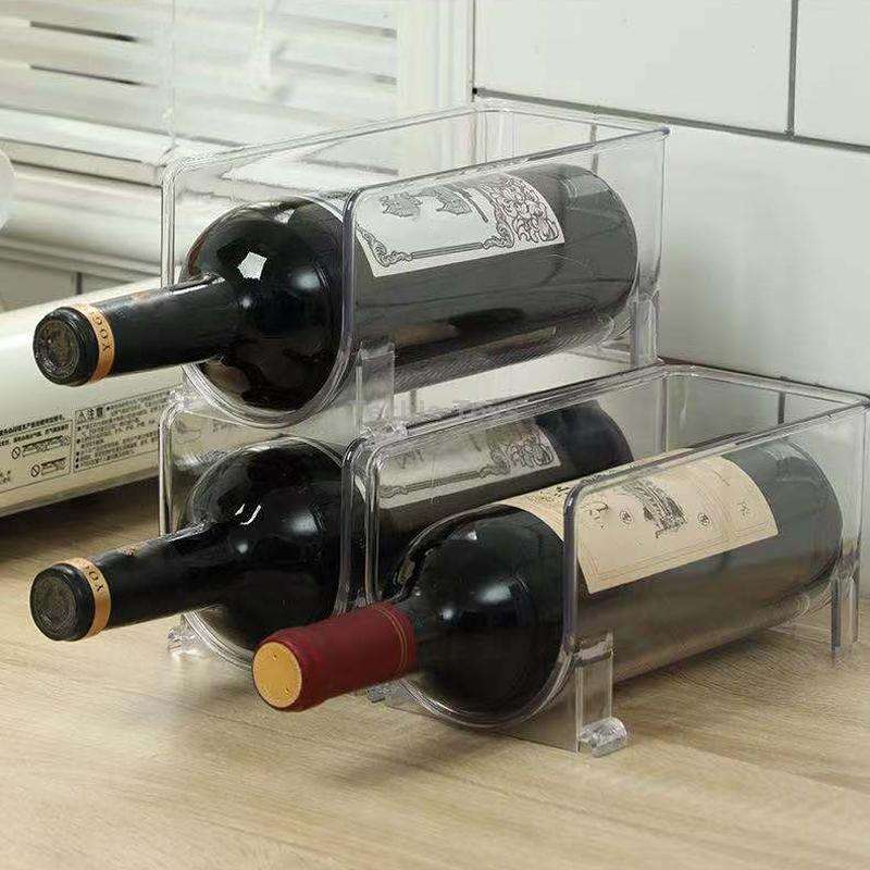 PET Layered Red Wine Stand Refrigerator Beer Beverages Storage Box(TX506)
