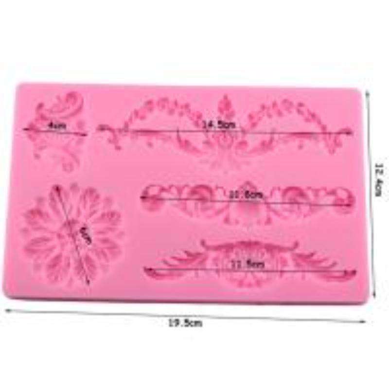 CF394 Cake Border Floral Fondant Silicone Mold