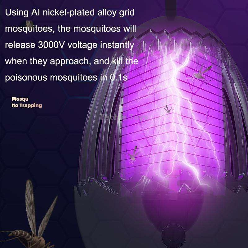 L01 Portable Electric Shock Mosquito Killer Lamp Home Outdoor Photocatalyst Fly Killer(Gray)