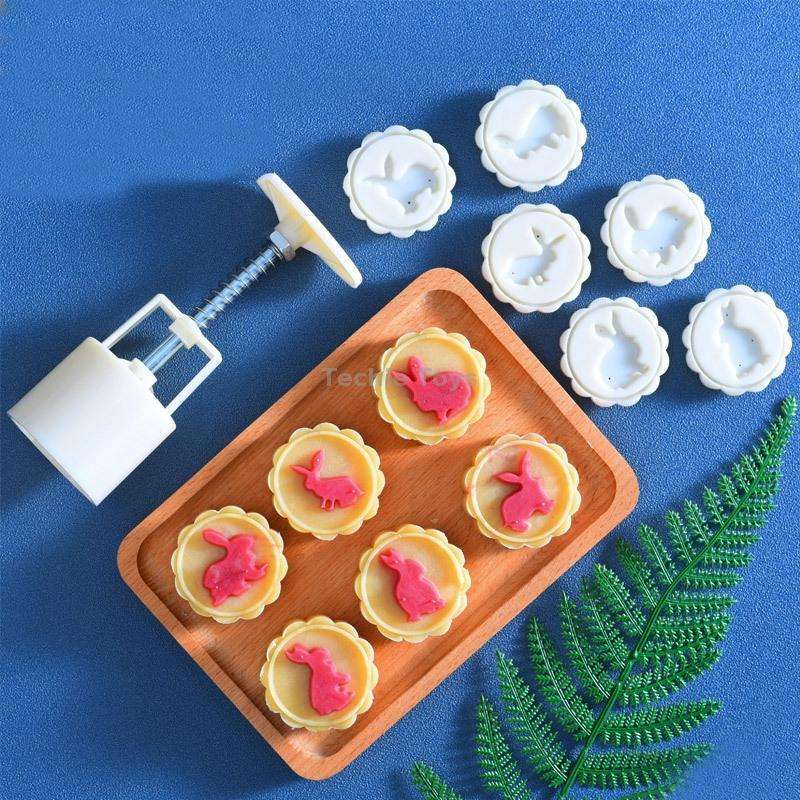 2 PCS Moon Festival Round Hand-Pressed Pastry Mold Baking Tools, Model: 26