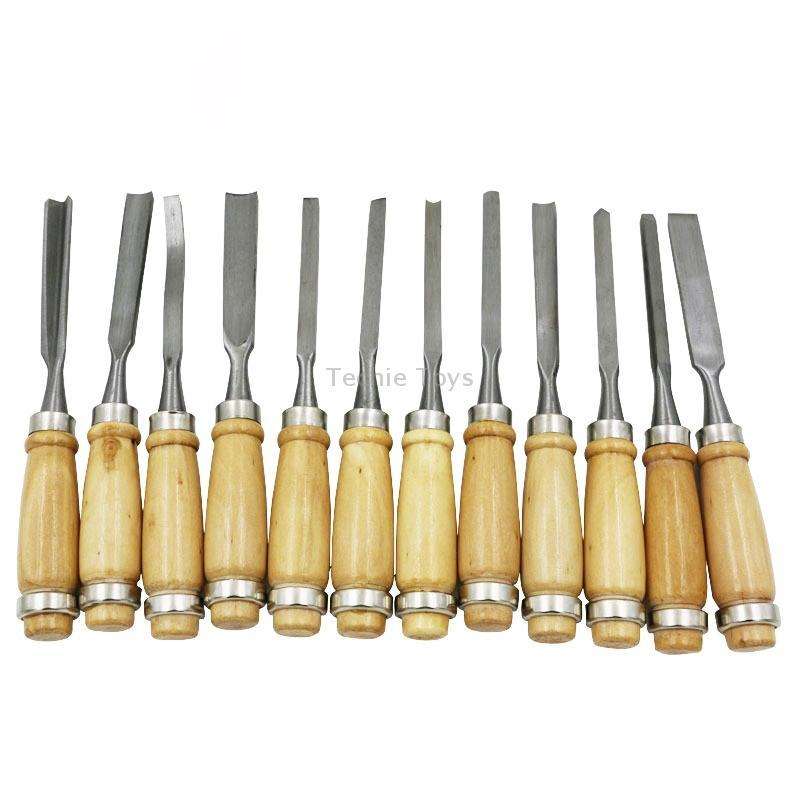 12 PCS / Set Knife Carving Knife Woodworking Chisel Root Carving Wood Carving Tools
