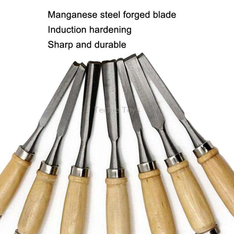 12 PCS / Set Knife Carving Knife Woodworking Chisel Root Carving Wood Carving Tools