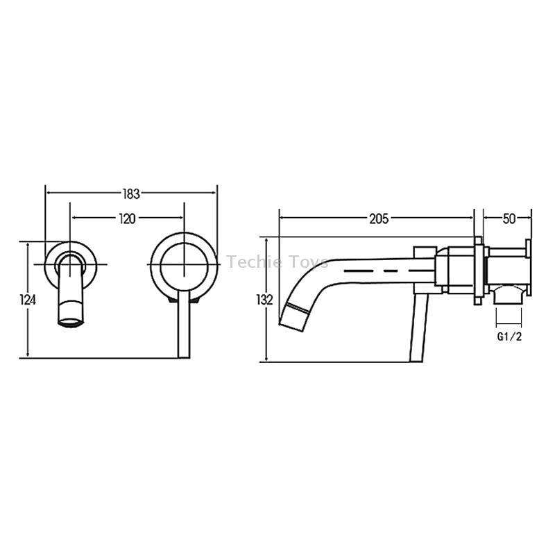 In-wall Hidden Concealed Faucet Hot and Cold Copper Mixing Valve, Specification: Silver Conjoined