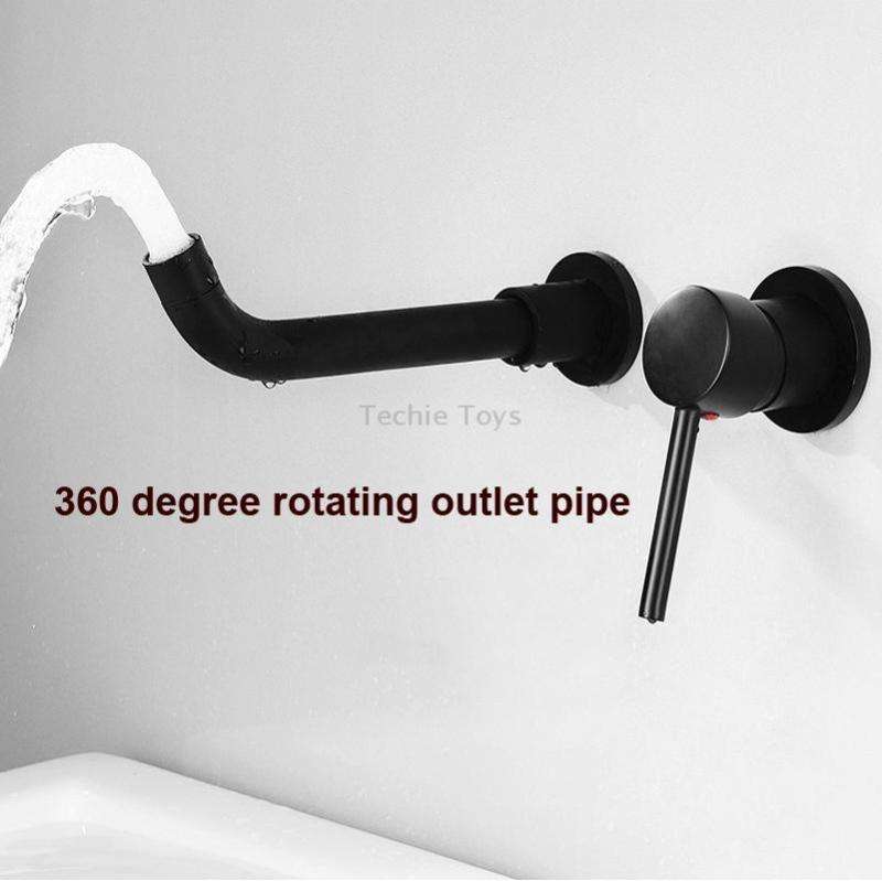 In-wall Hidden Concealed Faucet Hot and Cold Copper Mixing Valve, Specification: Silver Conjoined