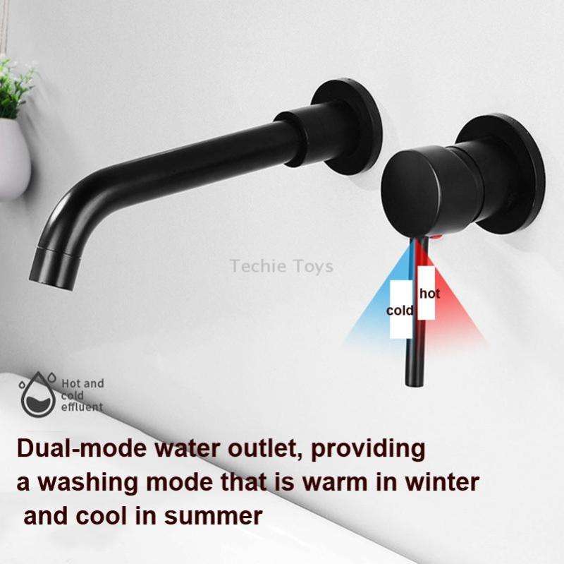 In-wall Hidden Concealed Faucet Hot and Cold Copper Mixing Valve, Specification: Silver Conjoined