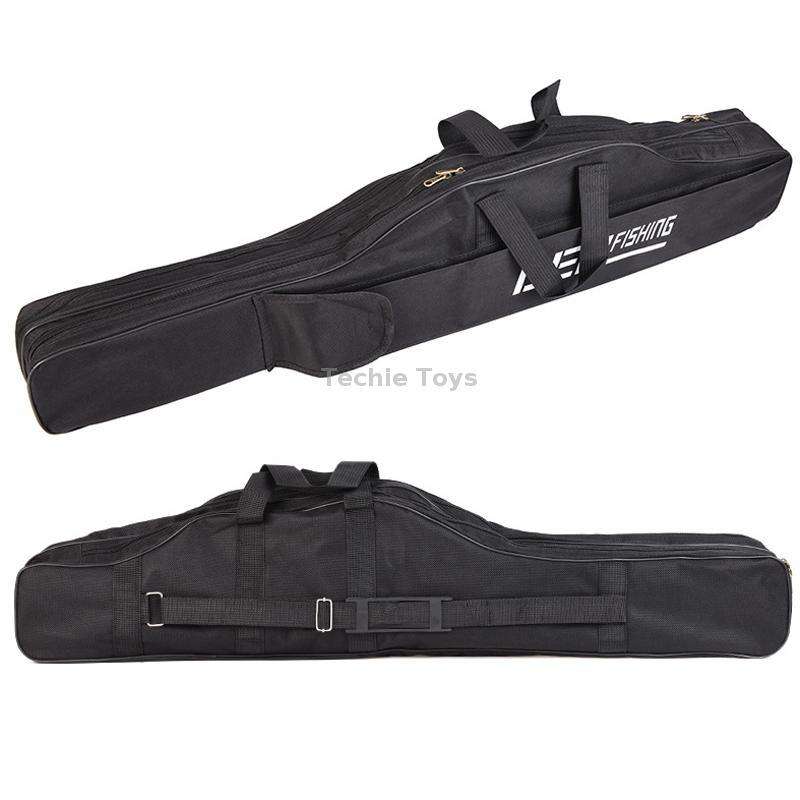 LEO 27746 Folding Fishing Rod Bag Long Fishing Gear Soft Bag, Length: 1.5m Black