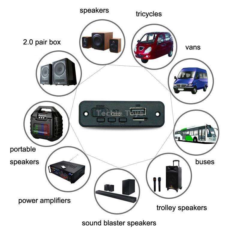 JQ-D102BT With Amplifier Recording Calls MP3 Bluetooth Decoder Board Module(Black)
