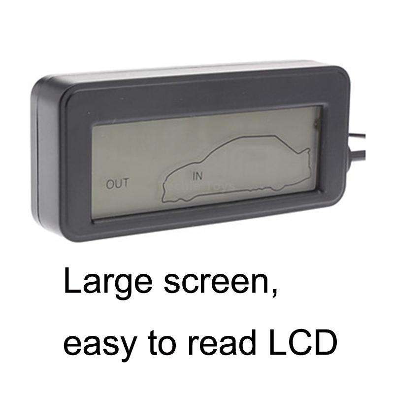 Car Inside and Outside Backlit Mini Digital Thermometer(Red)