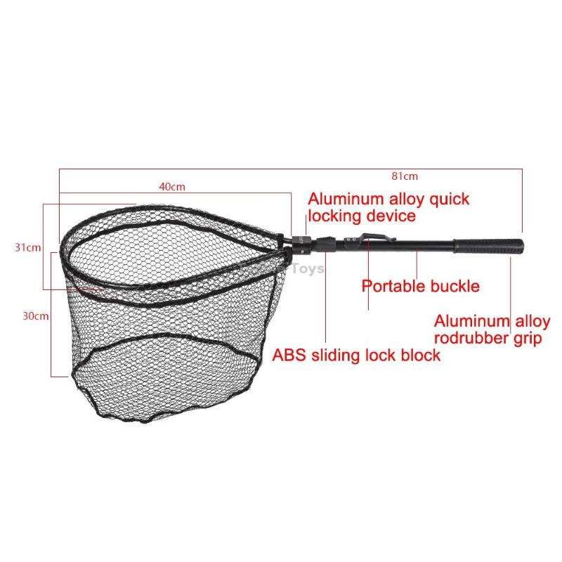 LEO 27984 Aluminum Alloy Quick Folding Fishing Net(Black)