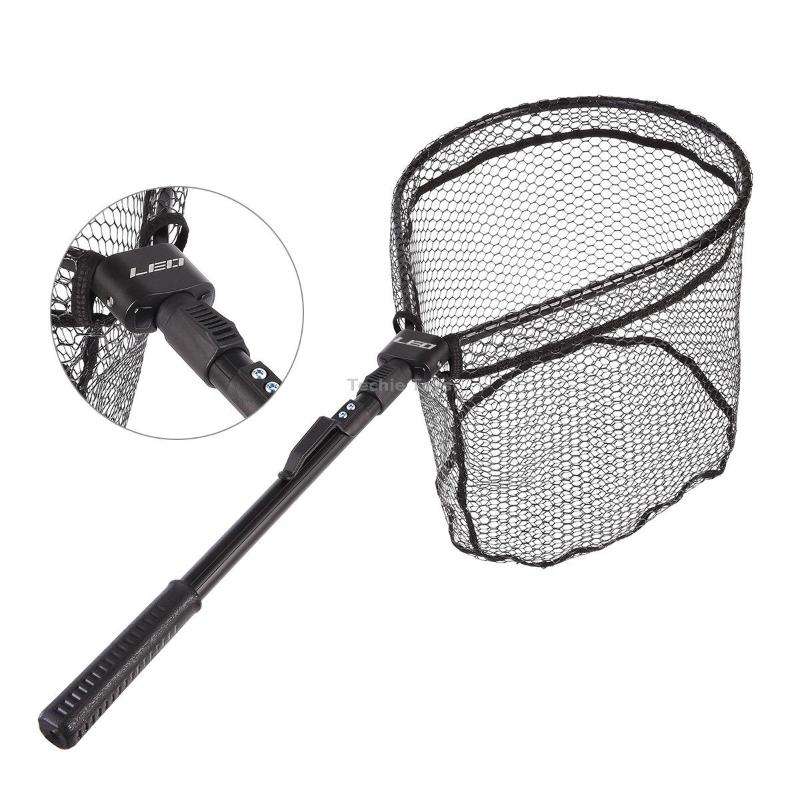 LEO 27984 Aluminum Alloy Quick Folding Fishing Net(Black)