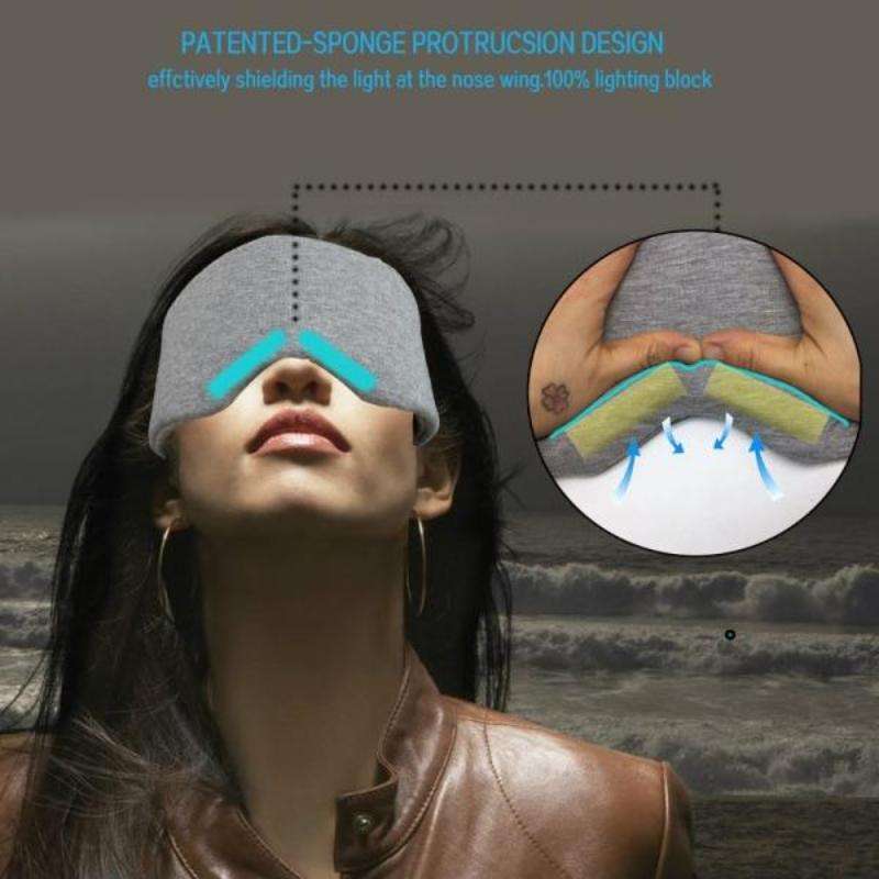 Oversized Cotton Breathable Blackout Sleep Eye Mask(Black)