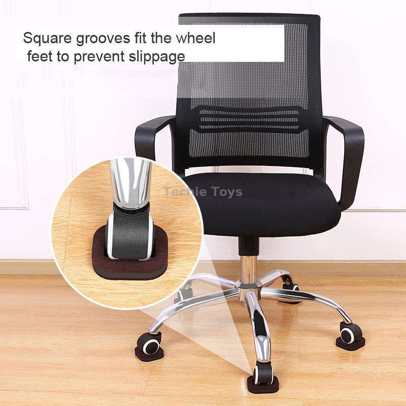5 PCS Computer Seat Pulley Holder Chair Roller Non-slip Pad(Round Bean Color Plastic Bottom)