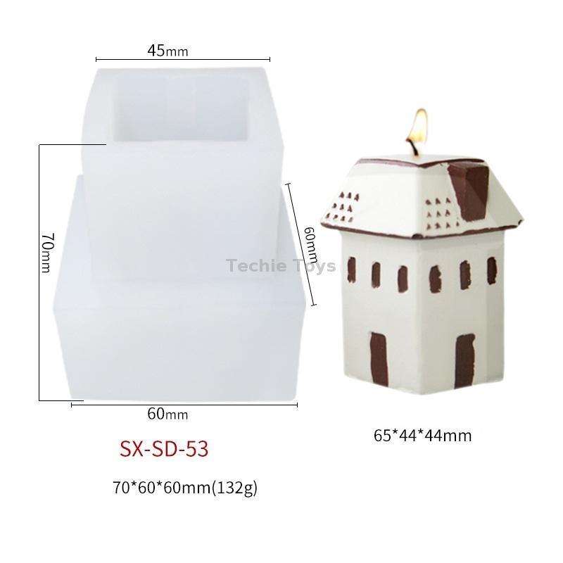 DIY Christmas Candle Aromatherapy Gypsum Silicone Mold, Shape: Snow House 3
