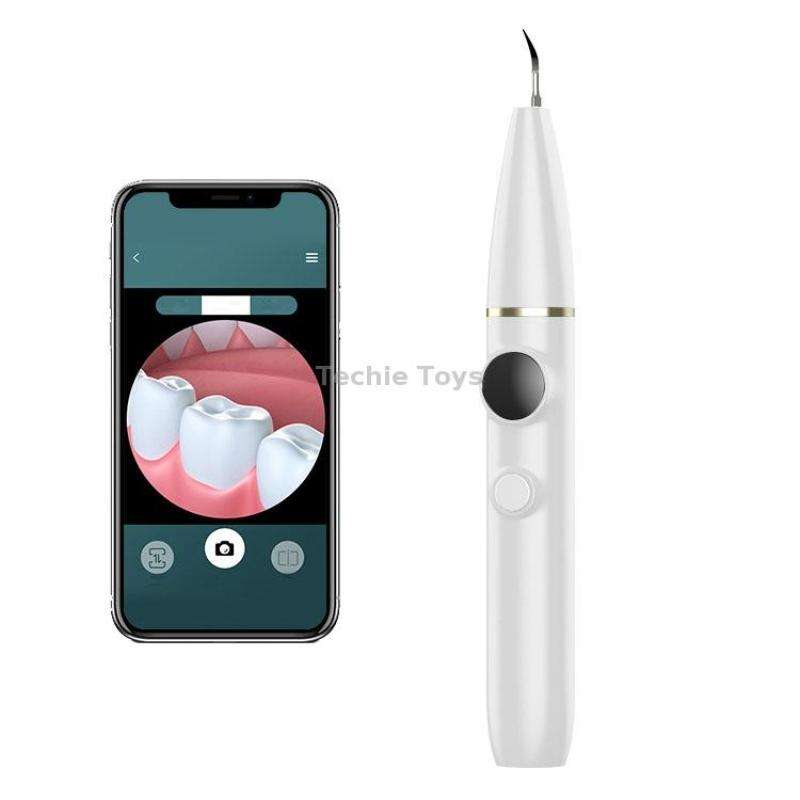 Tartar and Calculus Remover Oral Cleaning Ultrasonic Scaler Electric Visual Scaler(White)