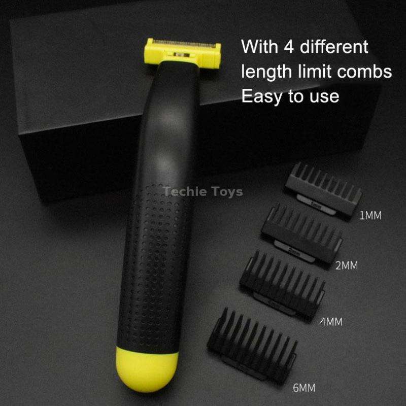 Electric Razor Portable USB Rechargeable Men Shaver(Yellow Black)