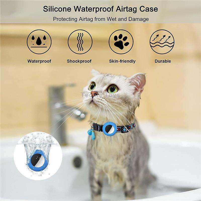 Pet Colored Bell Tassel Collar for Airtag Tracker(Red)