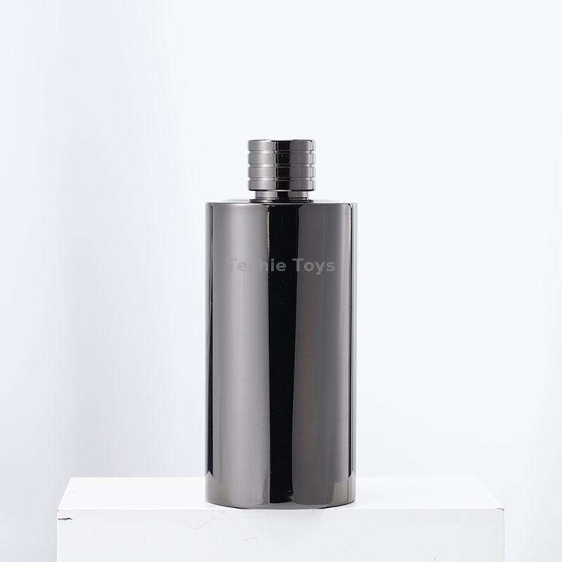 1000ml Outdoor Wine Pot 304 Stainless Steel Cylindrical Hip Flask, Color: Electroplating Black