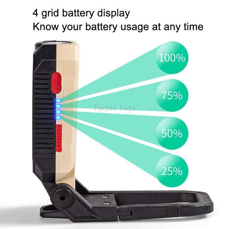 E-SMARTER COB Work Light USB Emergency Flashlight Maintenance Lamp, Style: W599A 10 Hole