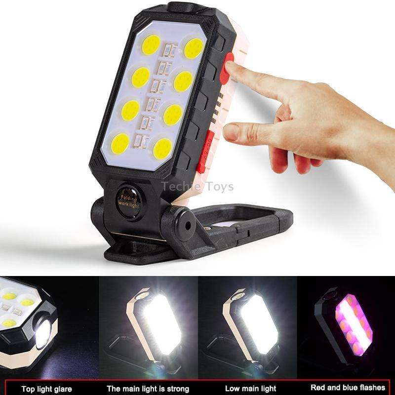 E-SMARTER COB Work Light USB Emergency Flashlight Maintenance Lamp, Style: W599A 10 Hole