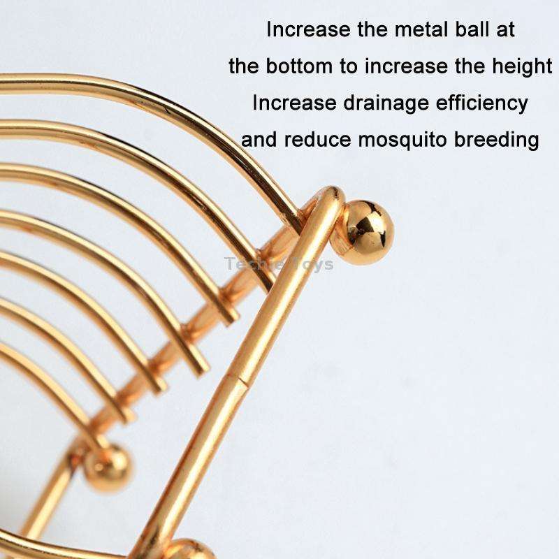 2 PCS Home Kitchen Small Bowls Dish Storage Drain Rack(Gold)